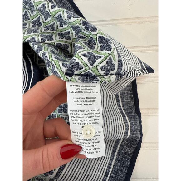 Nautica Linen Blend Long Sleeve Shirt & Lands’ End Cover-up Deep Bundle Sz L - Picture 5 of 11